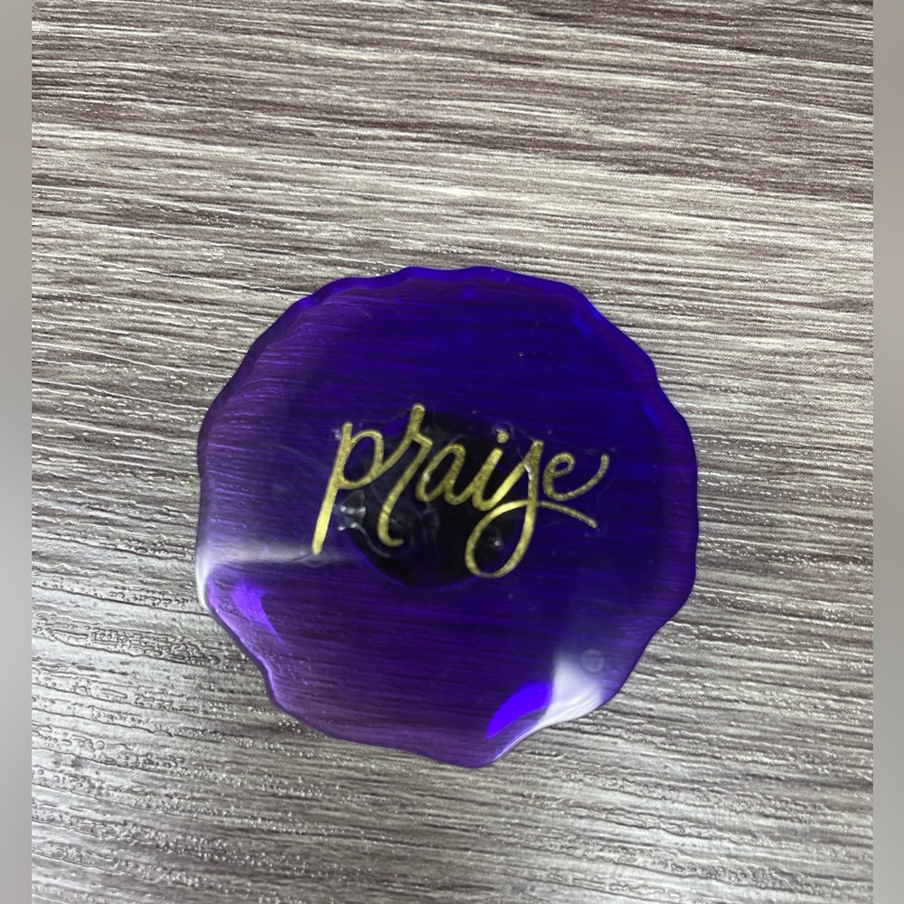 PRAISE Handmade Epoxy Resin Magnet - Purple